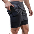 Shorts de corrida masculino 2 em 1